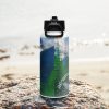 Stainless steel water bottle with a straw lid