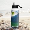 Stainless steel water bottle with a straw lid