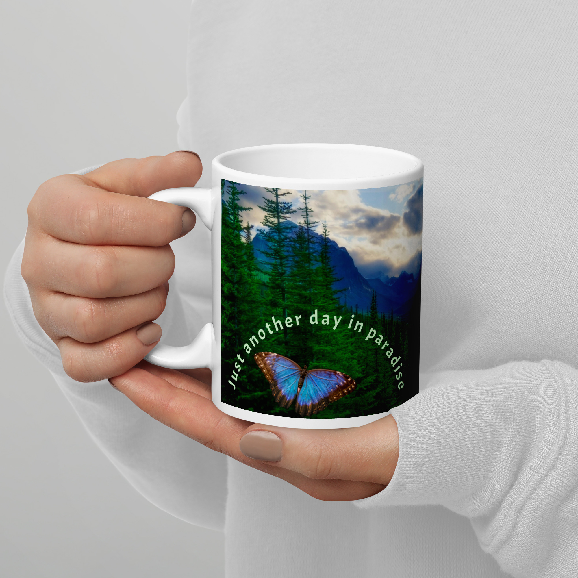 White glossy mug - Obrázek 3